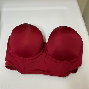 Torrid  Strapless Longline Bra in Deep Red -Excellent condition.
